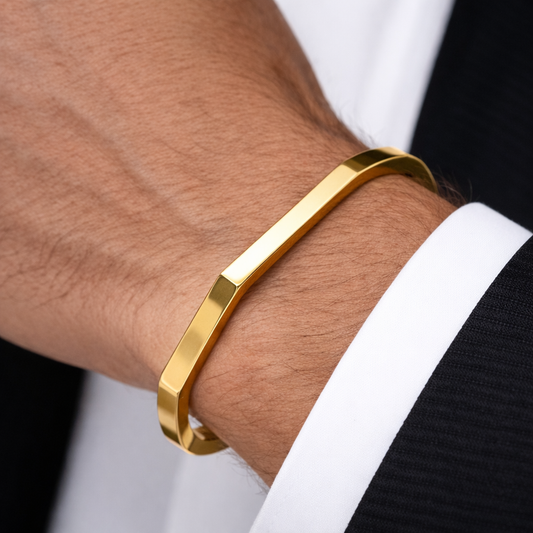 OCTA Bracelet Gold minimalistiskt armband i guldton för vardag och fest – AVLORA Jewelry