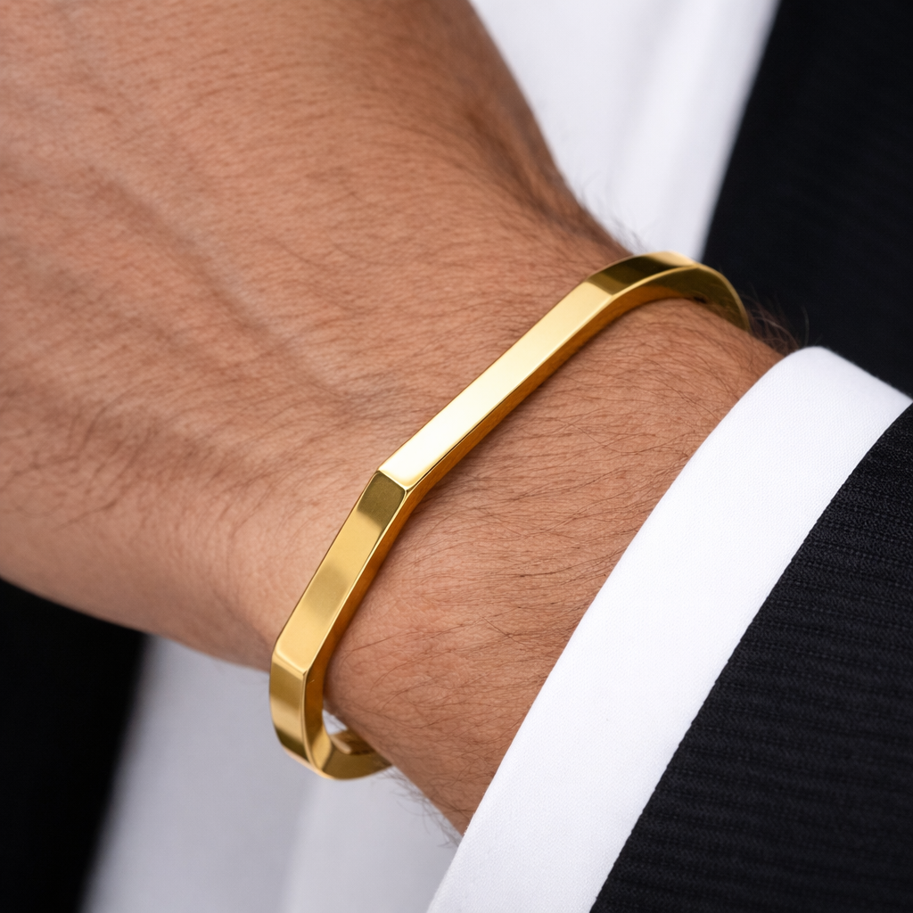 OCTA Bracelet Gold minimalistiskt armband i guldton för vardag och fest – AVLORA Jewelry